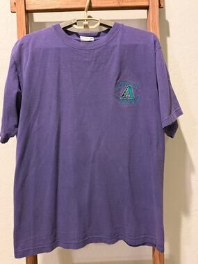 Vintage Arizona Diamondbacks embroidered Pro Edge Purple T-Shirt Size M